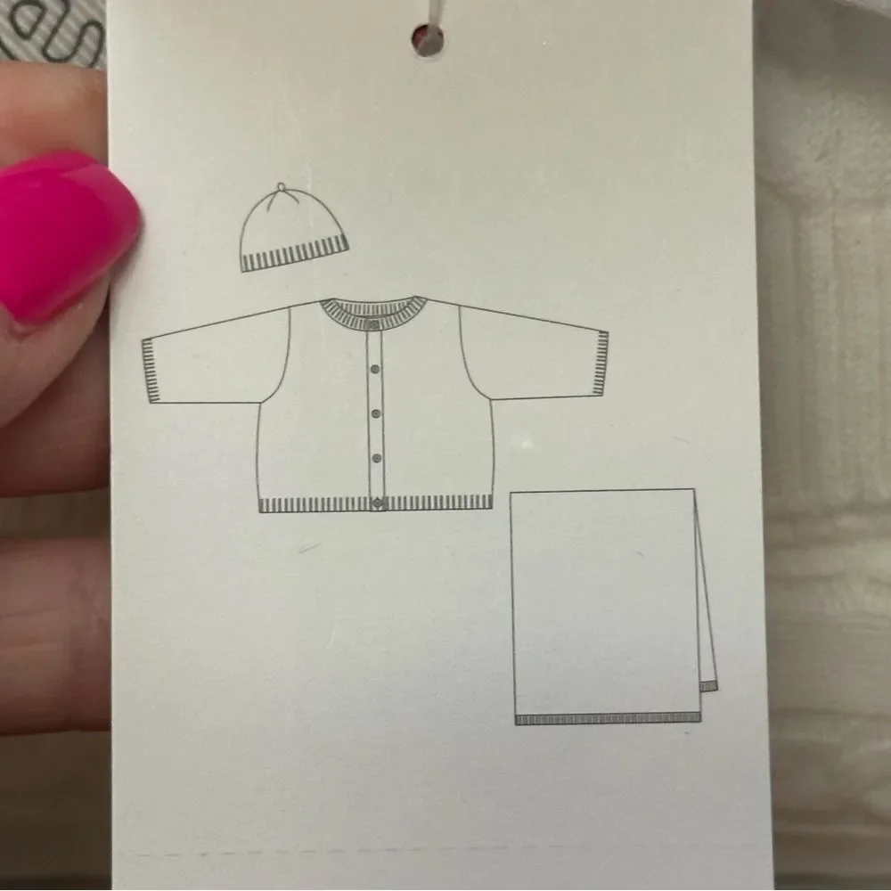 Nwt- Little Me White Cable Knit 3PC Sweater Gift Set Size 9 Months